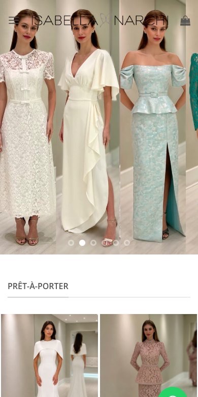 Loja da Isabella Narchi no celular