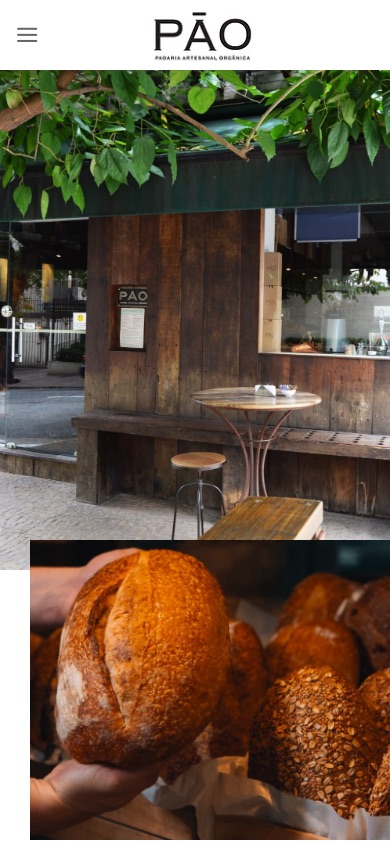 Site da Pão Artesanal no celular