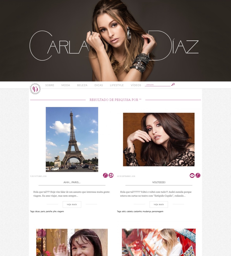 Site Carla Diaz no computador