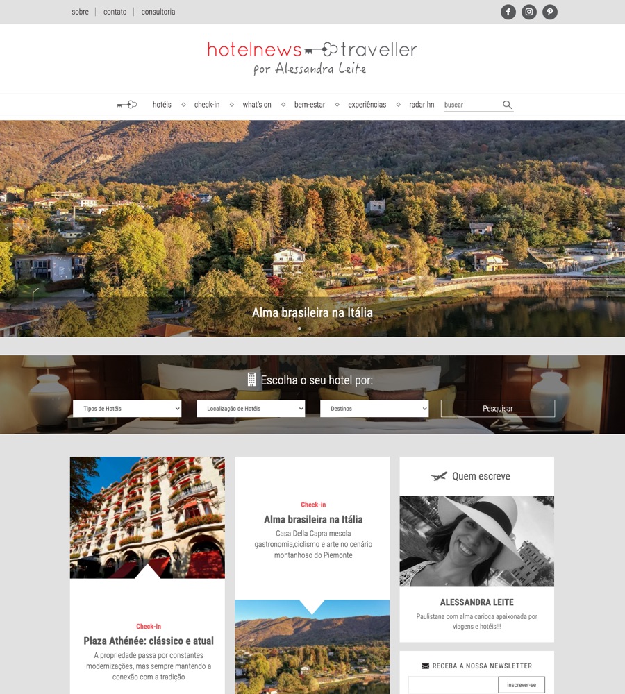Site Hotel News Traveller no computador