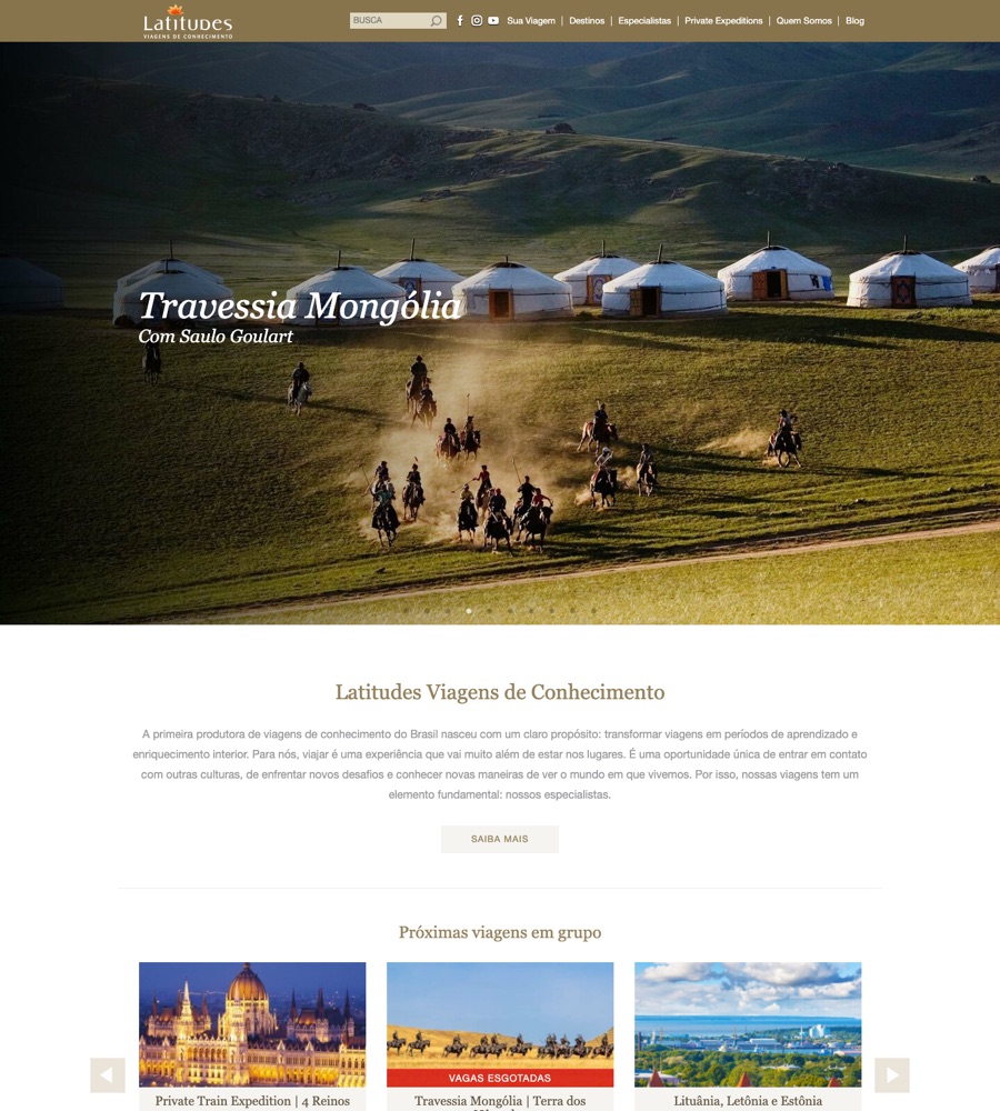 Site Latitudes no computador