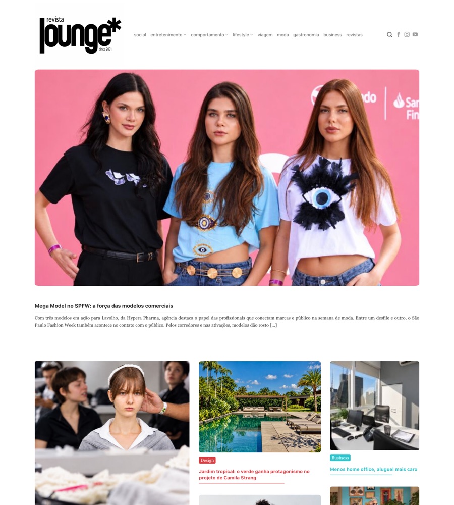 Site Revista Lounge no computador