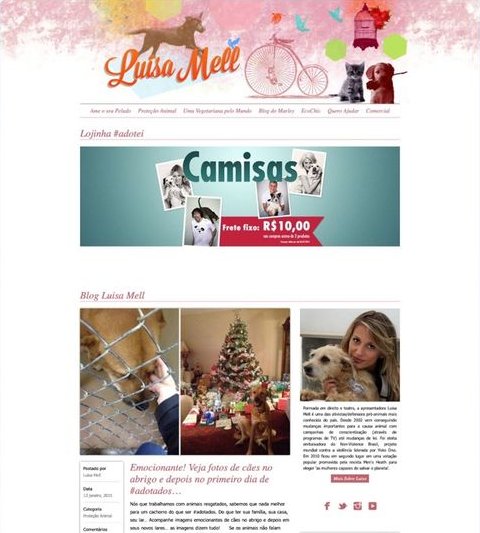 Site Luisa Mell no computador