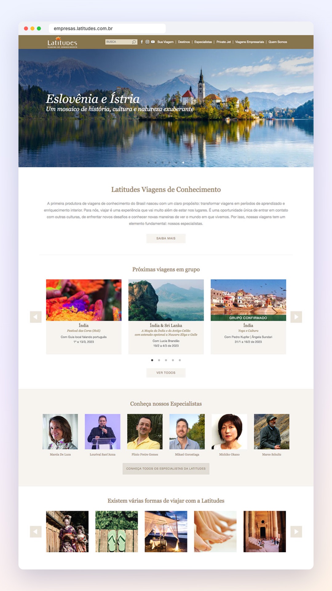 Latitudes: site no computador e no celular