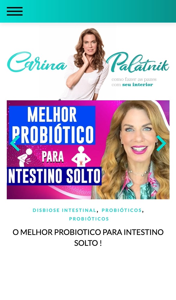 Site Carina Palatnik no celular