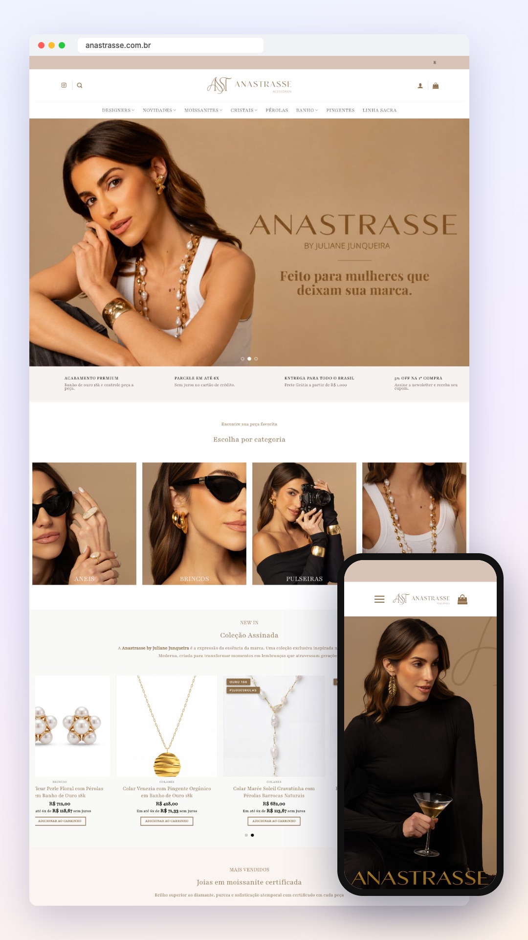 Anastrasse: site no computador e no celular