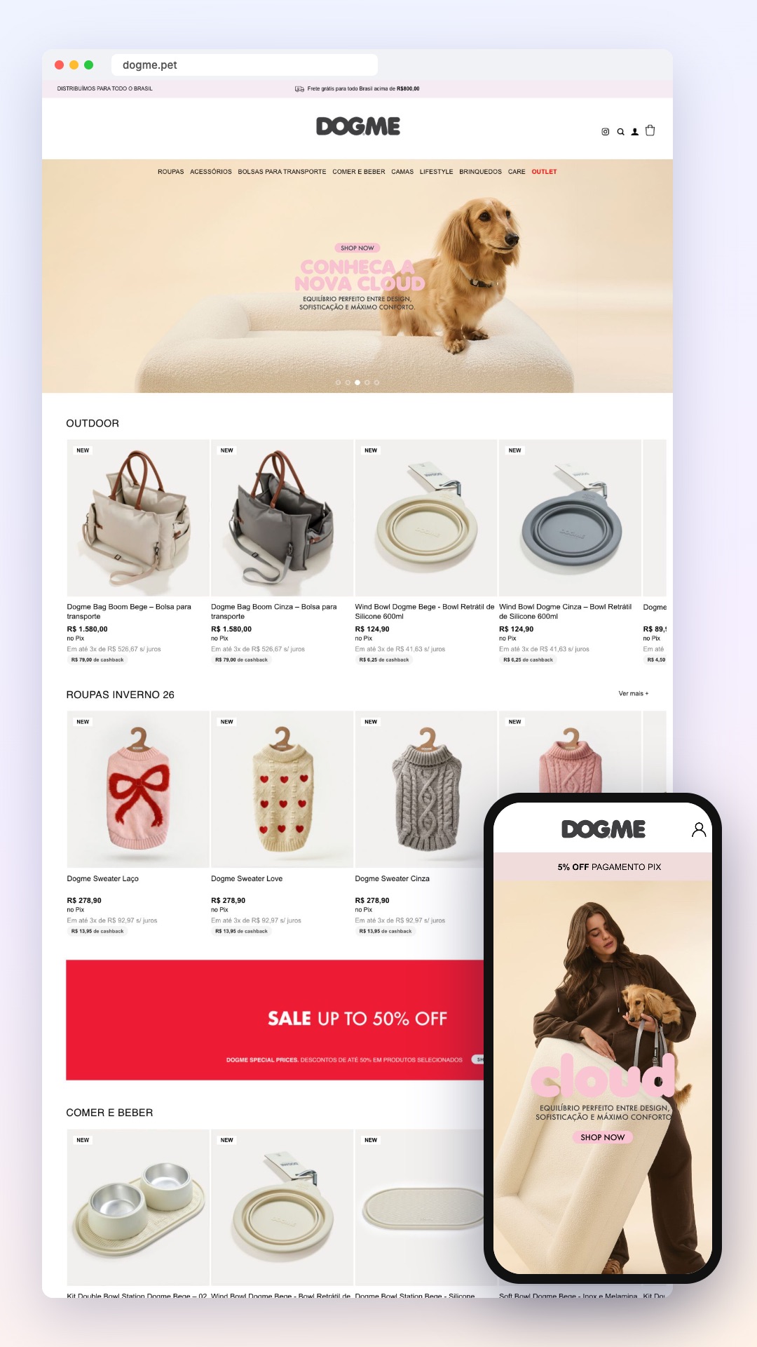 Dogme: site no computador e no celular