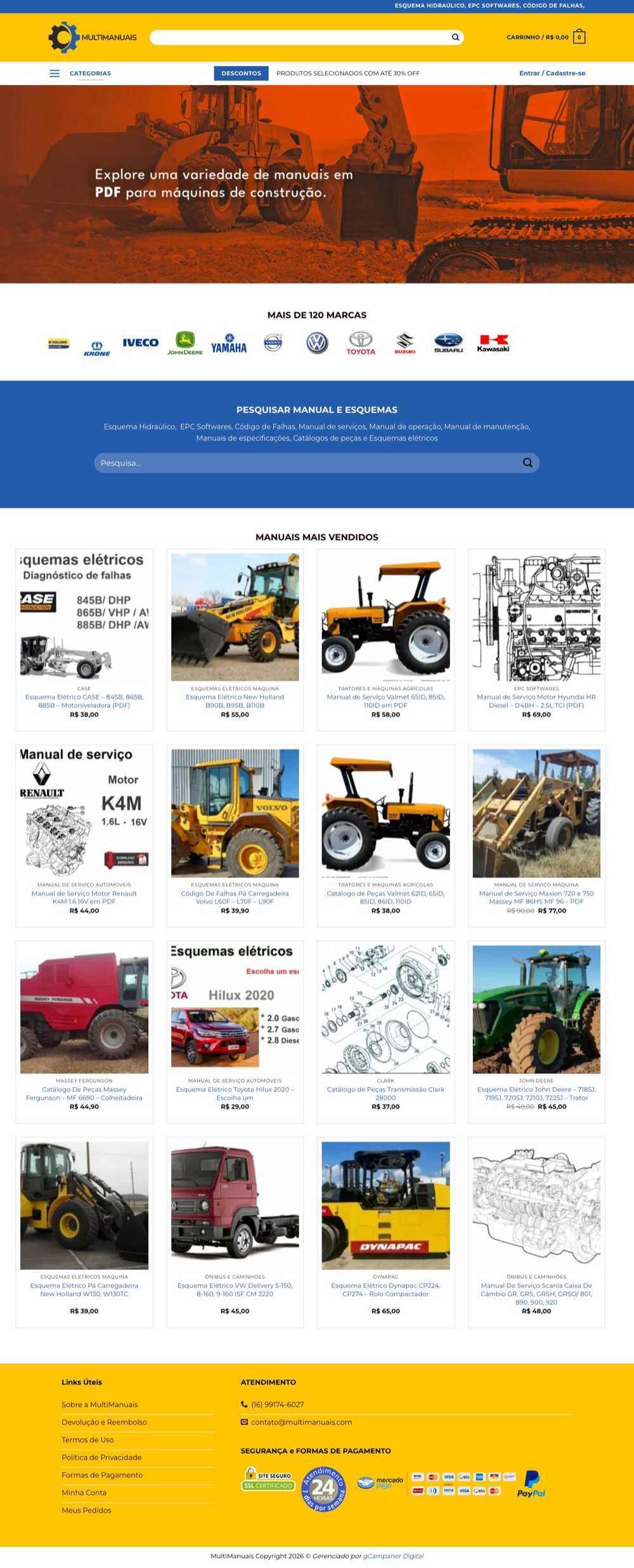 Página inicial do site MultiManuais