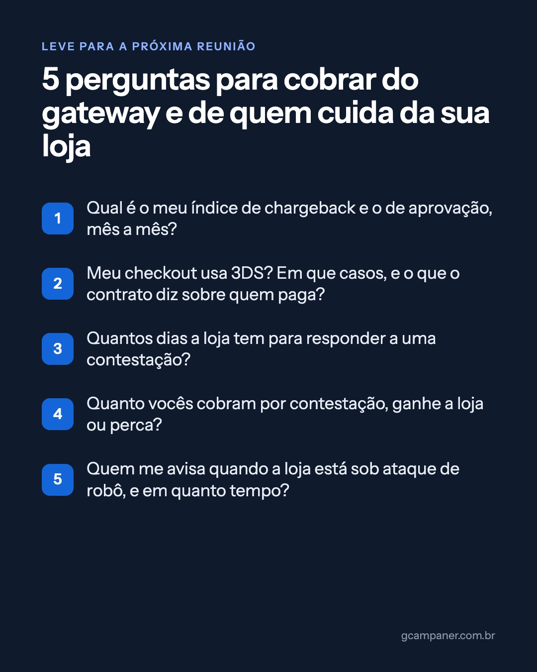 Cinco perguntas para cobrar do gateway e de quem cuida da loja virtual sobre chargeback